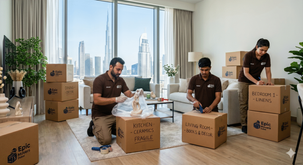 Top Packing & Unpacking Services in Dubai by Epic Movers Dubai – Stress-Free Moving Guide